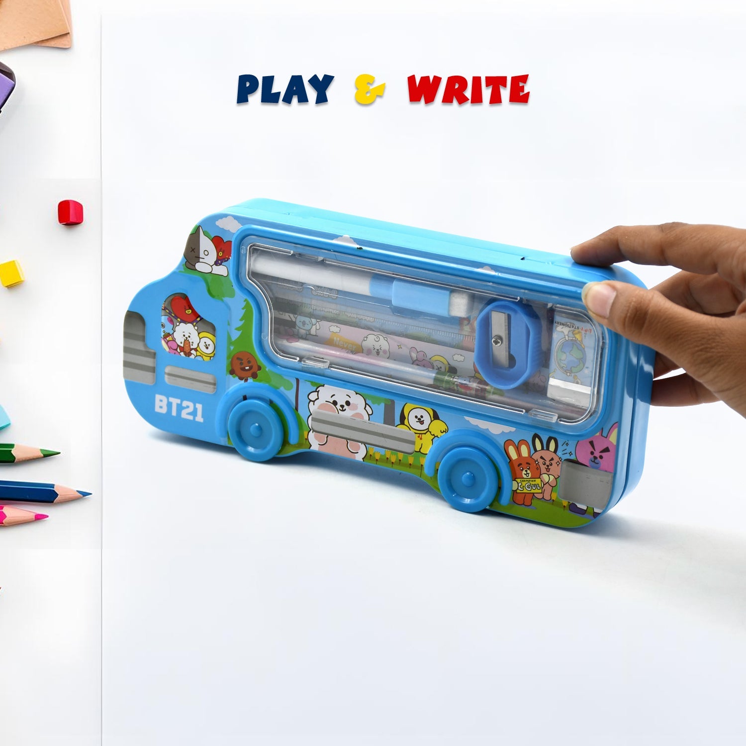 4562 Bus Shape Compass Box for Boys, Kids School Accessories | Pencil Box with Wheels for Girls and Kids, String Operated Case Students School Supplies - Stationery Set Organizer Birthday Return Gift for Kids 4562 Bus Shape Compass Box for Boys, Kids School Accessories | Pencil Box with Wheels for Girls and Kids, String Operated Case Students School Supplies - Stationery Set Organizer Birthday Return Gift for Kids